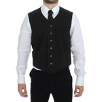Dolce & Gabbana Black Cotton Blend Dress Vest Gilet VES10022-3