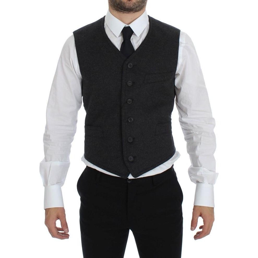 Dolce & Gabbana Gray Wool Blend Vest Gilet Weste GSS12042-1