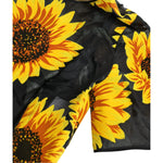 Dolce & Gabbana Black Sunflower Print Nylon A-line Midi Dress DR28941-42