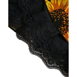 Dolce & Gabbana Black Sunflower Print Nylon A-line Midi Dress DR28941-42