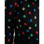 Dolce & Gabbana Black Polka Dot Ruffle Cotton Midi Dress DR28977-40