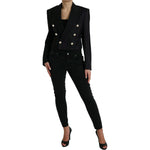 Dolce & Gabbana Black Striped SICILIA Double Breasted Jacket JKT3730-44
