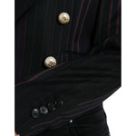 Dolce & Gabbana Black Striped SICILIA Double Breasted Jacket JKT3730-44