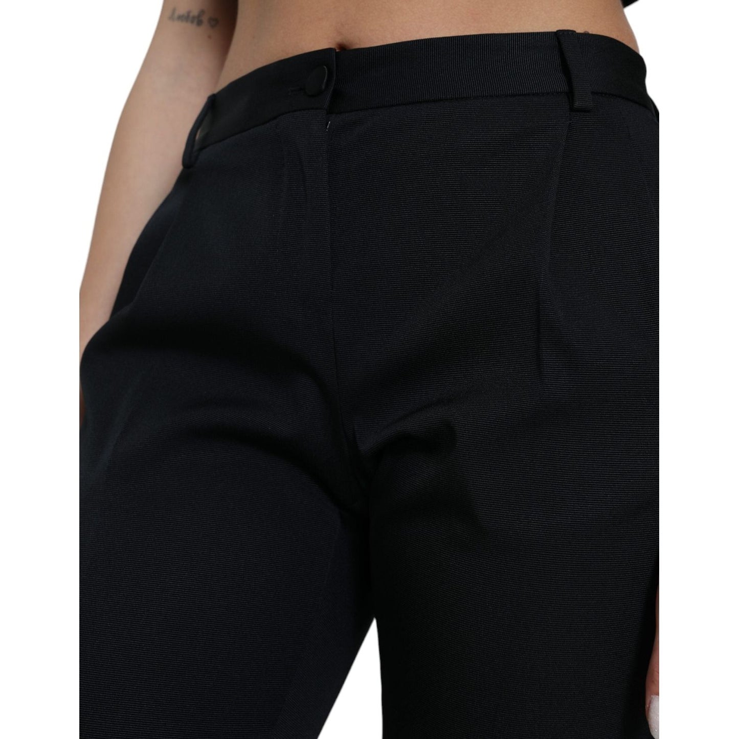 Dolce & Gabbana Black Mid Waist Skinny Cropped Pants PAN74973-40