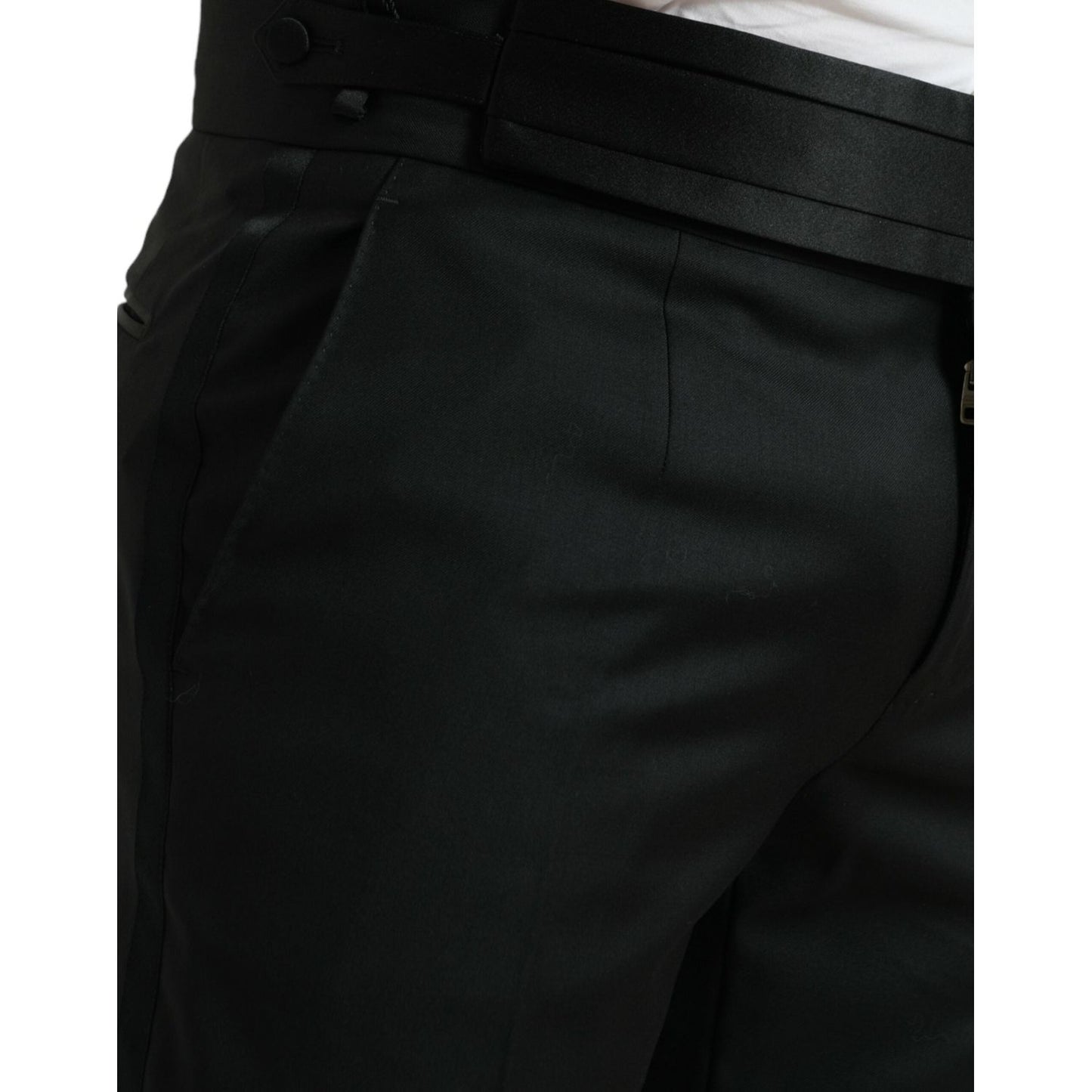 Dolce & Gabbana Black Wool Slim Fit Formal Trouser Dress Pants PAN75052-50