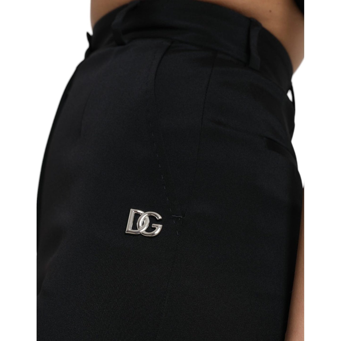 Dolce & Gabbana Black Wool Stretch High Waist Skinny Pants PAN74963-40