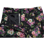 Dolce & Gabbana Black Floral Wool High Waist Wide Leg Pants PAN74959-40