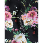 Dolce & Gabbana Black Floral Wool High Waist Wide Leg Pants PAN74959-40