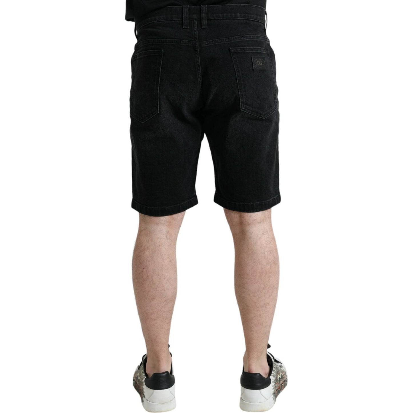 Dolce & Gabbana Black Cotton Stretch Bermuda Denim Shorts PAN74992-58