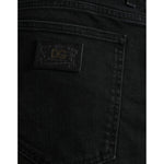 Dolce & Gabbana Black Cotton Stretch Bermuda Denim Shorts PAN74992-58