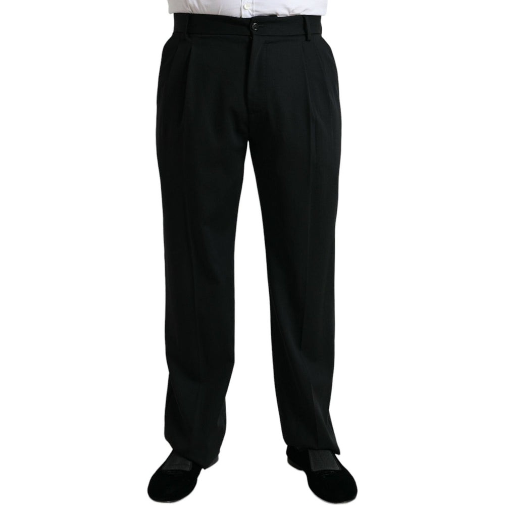 Dolce & Gabbana Black Wool Formal Straight Fit Dress Pants PAN75058-48