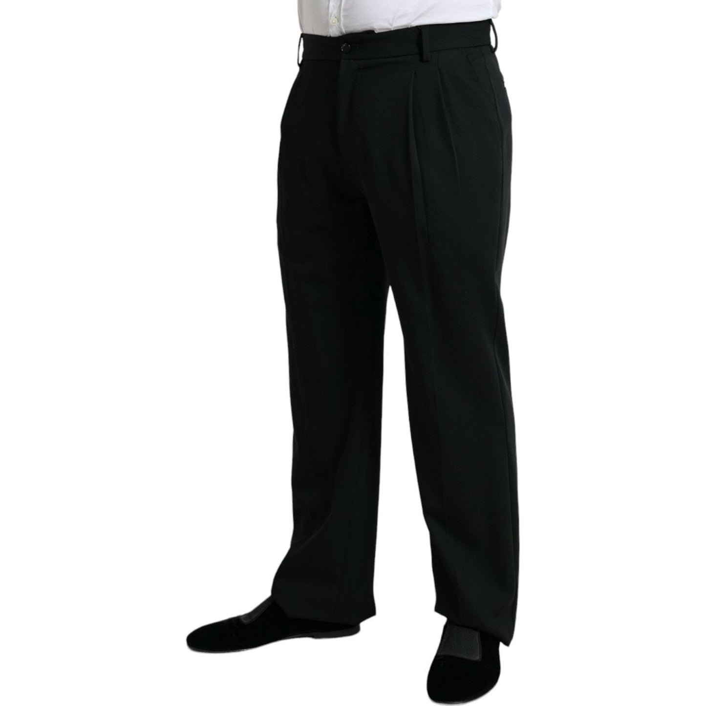 Dolce & Gabbana Black Wool Formal Straight Fit Dress Pants PAN75058-48