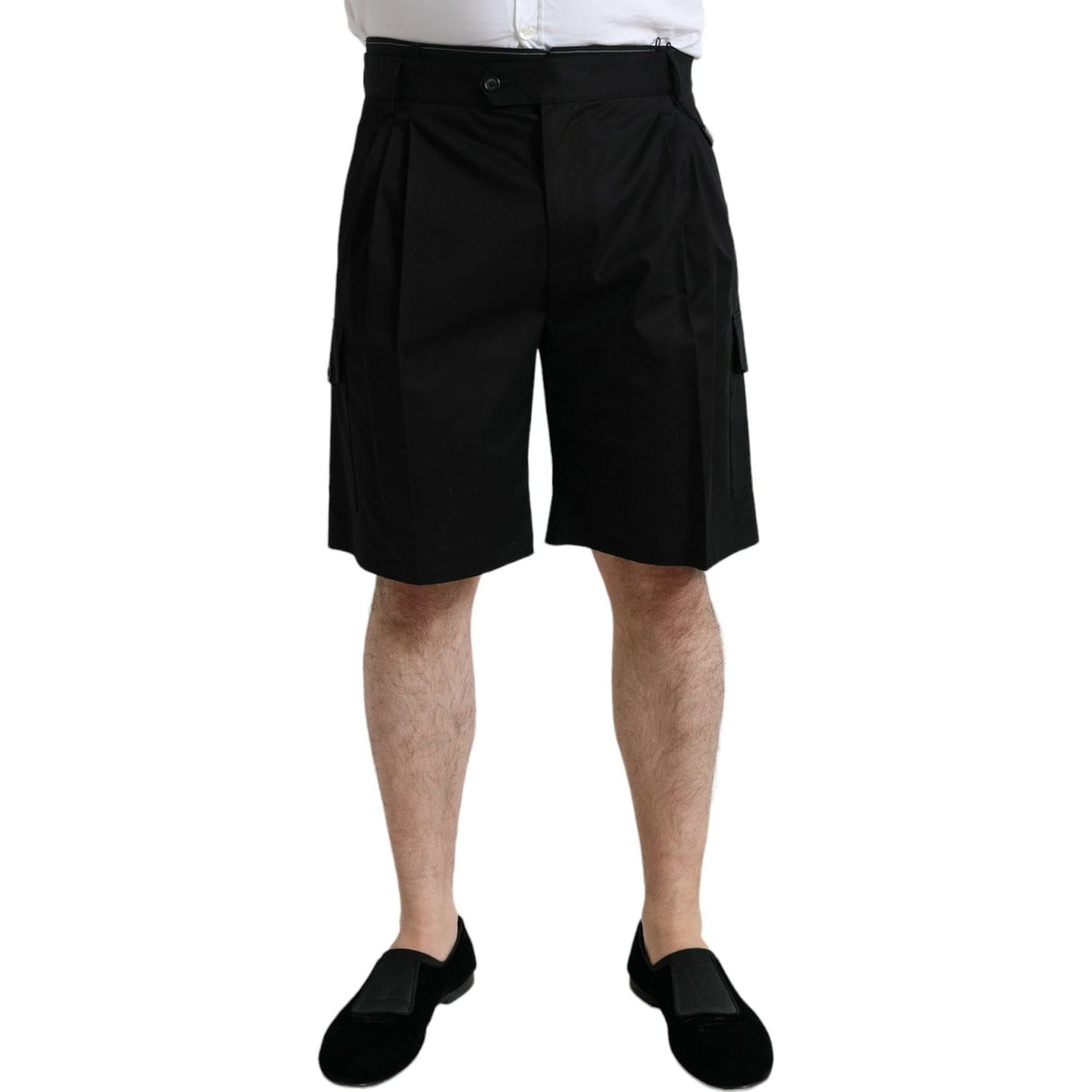 Dolce & Gabbana Black Cotton Stretch Cargo Bermuda Shorts PAN74995-54