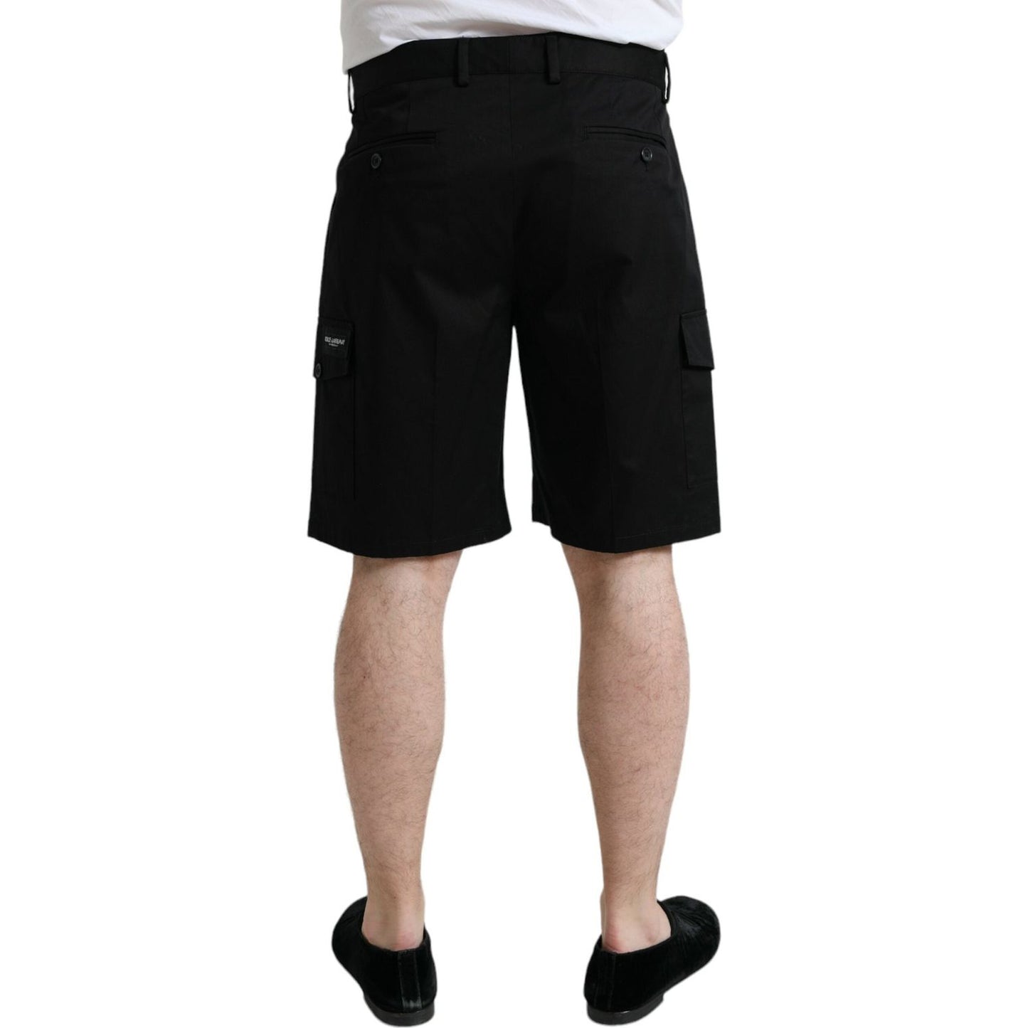 Dolce & Gabbana Black Cotton Stretch Cargo Bermuda Shorts PAN74995-54