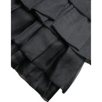 Dolce & Gabbana Black Tiered Aline High Waist Silk Mini Skirt SKI1949-40