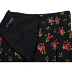 Dolce & Gabbana Black Rose Print High Waist A-line Mini Skirt SKI1950-40