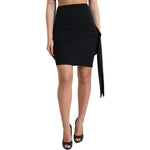 Dolce & Gabbana Black Viscose High Waist Fitted Mini Skirt SKI1964-40