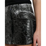 Dolce & Gabbana Black Cotton Blend High Waist Mini Skirt SKI1967-40