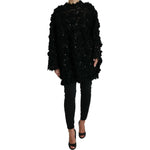 Dolce & Gabbana Black Sequined Embellished Pullover Sweater TSH84208-40