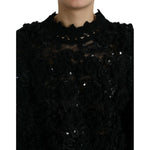 Dolce & Gabbana Black Sequined Embellished Pullover Sweater TSH84208-40