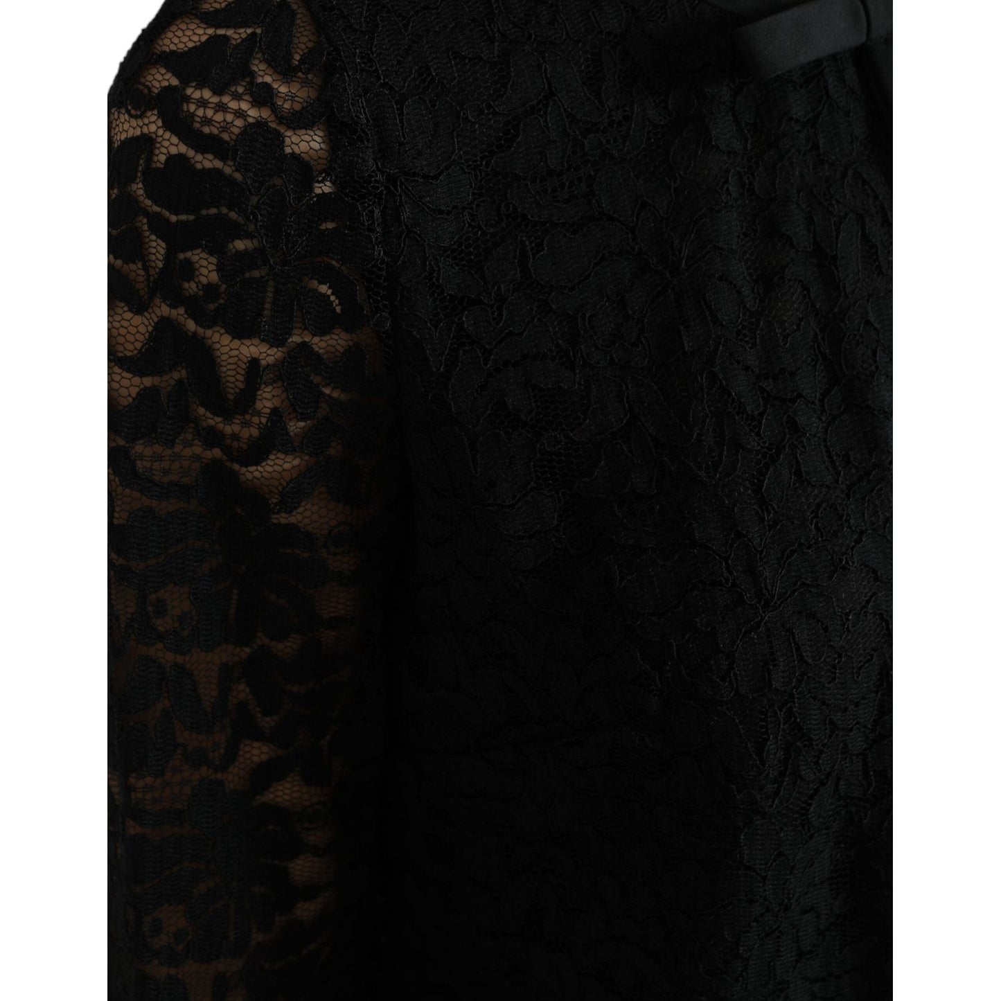 Dolce & Gabbana Black STAFF Blouse Floral Lace Nylon Top TSH84236-42
