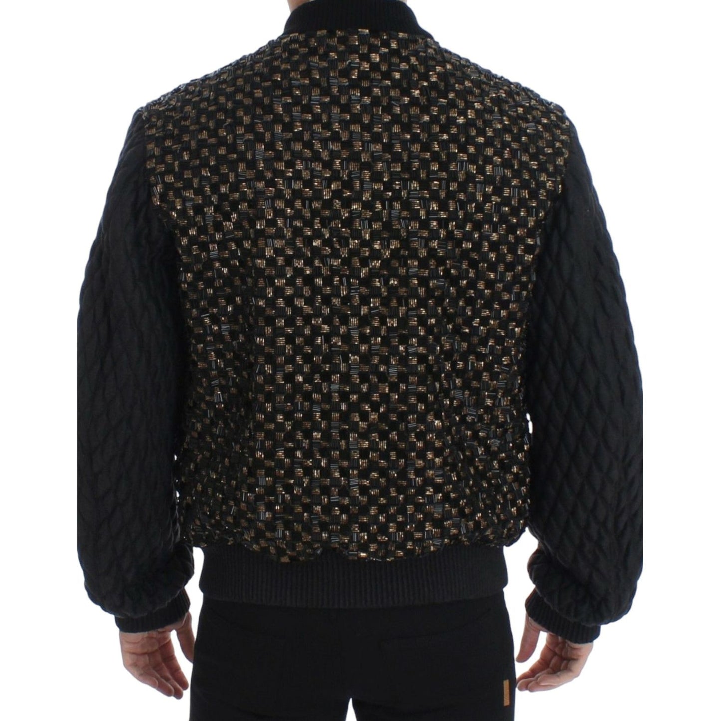 Dolce & Gabbana Black Sequined Goatskin Jacket SIG12189-1