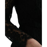 Dolce & Gabbana Black Lace Crystal Embellished Sheath Dress DR281121-36