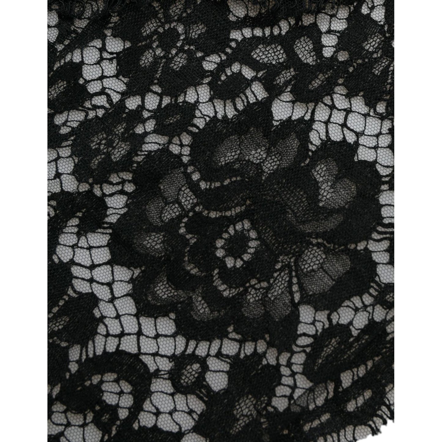 Dolce & Gabbana Black Lace Crystal Embellished Sheath Dress DR281121-36