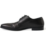 Dolce & Gabbana Black Leather Lace Up Formal Derby Dress Shoes MV5564-43
