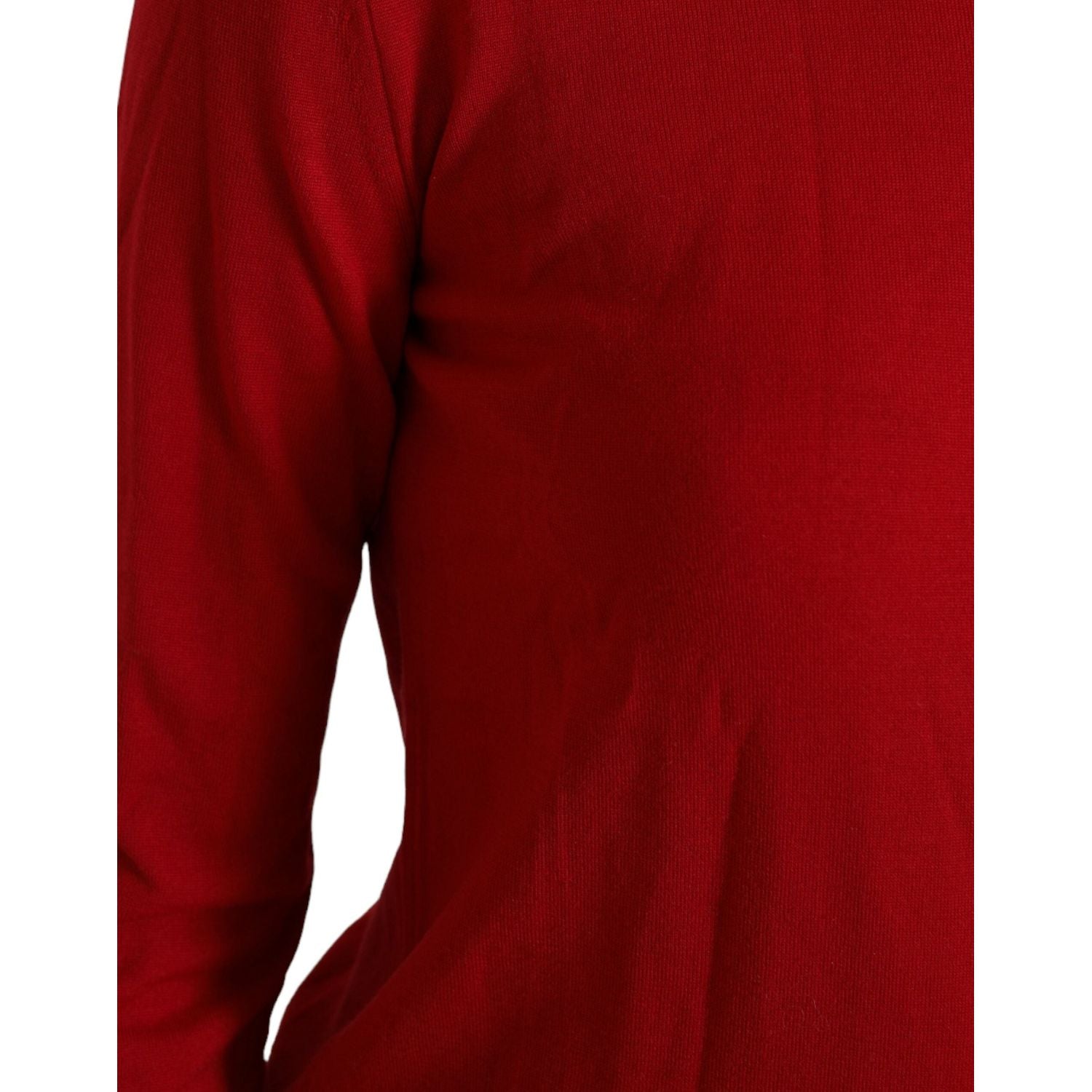 Dolce & Gabbana Red Wool Knitted Crew Neck Pullover Sweater