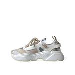 Dolce & Gabbana Beige White Daymaster Low Top Leather Sneakers Shoes LA10679-39