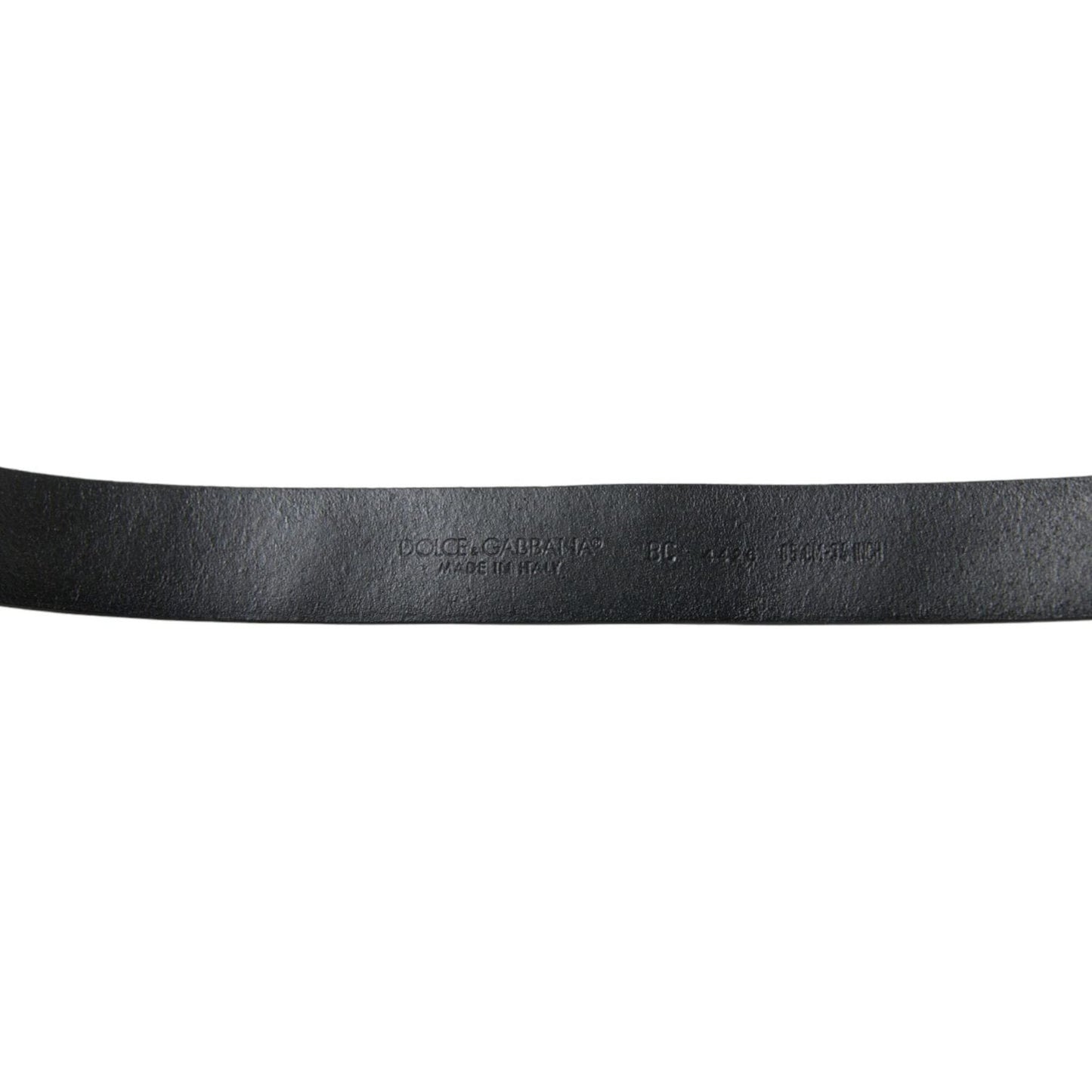 Dolce & Gabbana Black Embellished Leather Engraved Buckle Belt WMB343-95