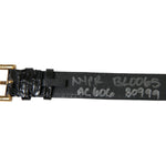 Dolce & Gabbana Black Textured Leather Gold Tone Metal Buckle Armband SMY101279