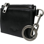 Dolce & Gabbana Black Leather Zip Logo Keyring Coin Purse Keyring Wallet SMY101292