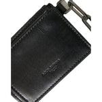 Dolce & Gabbana Black Leather Zip Logo Keyring Coin Purse Keyring Wallet SMY101292