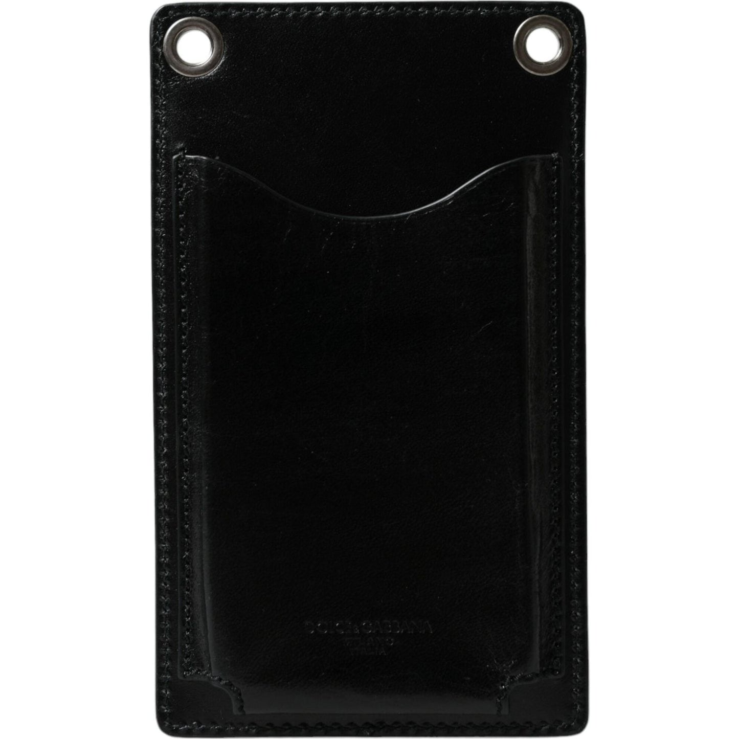 Dolce & Gabbana Wallet Black Horse Leather Zip Logo Cross Body Phone Slot SMY101297