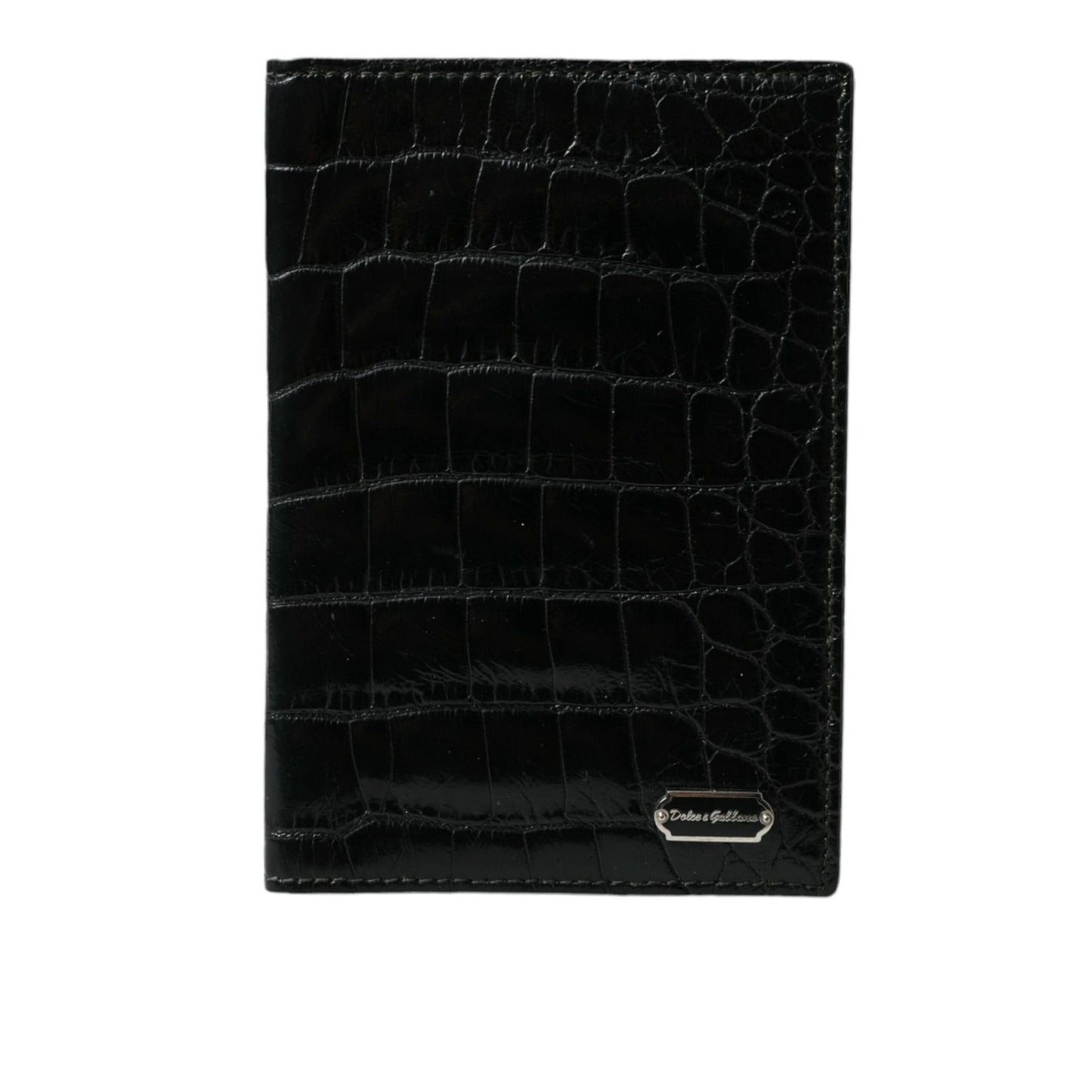 Dolce & Gabbana Black Exotic Skin Leather Long Bifold Passport Holder SMY101314