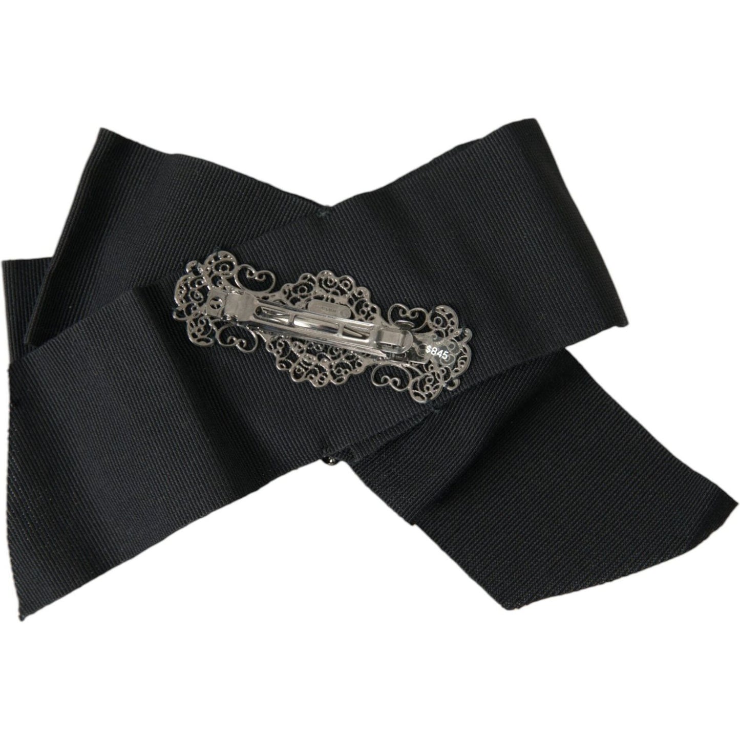 Dolce & Gabbana Black Swarovski Crystal Embellished Hair Clip SMY101397