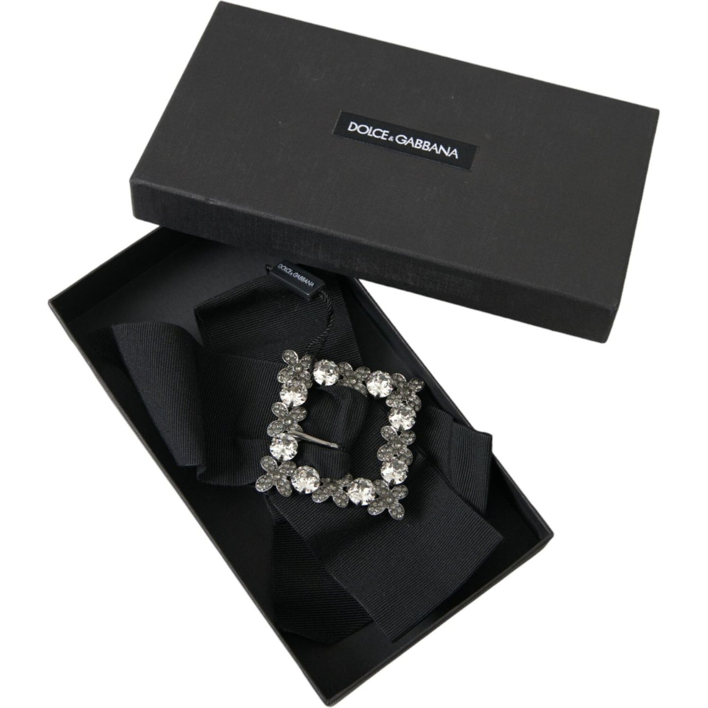Dolce & Gabbana Black Swarovski Crystal Embellished Hair Clip SMY101397
