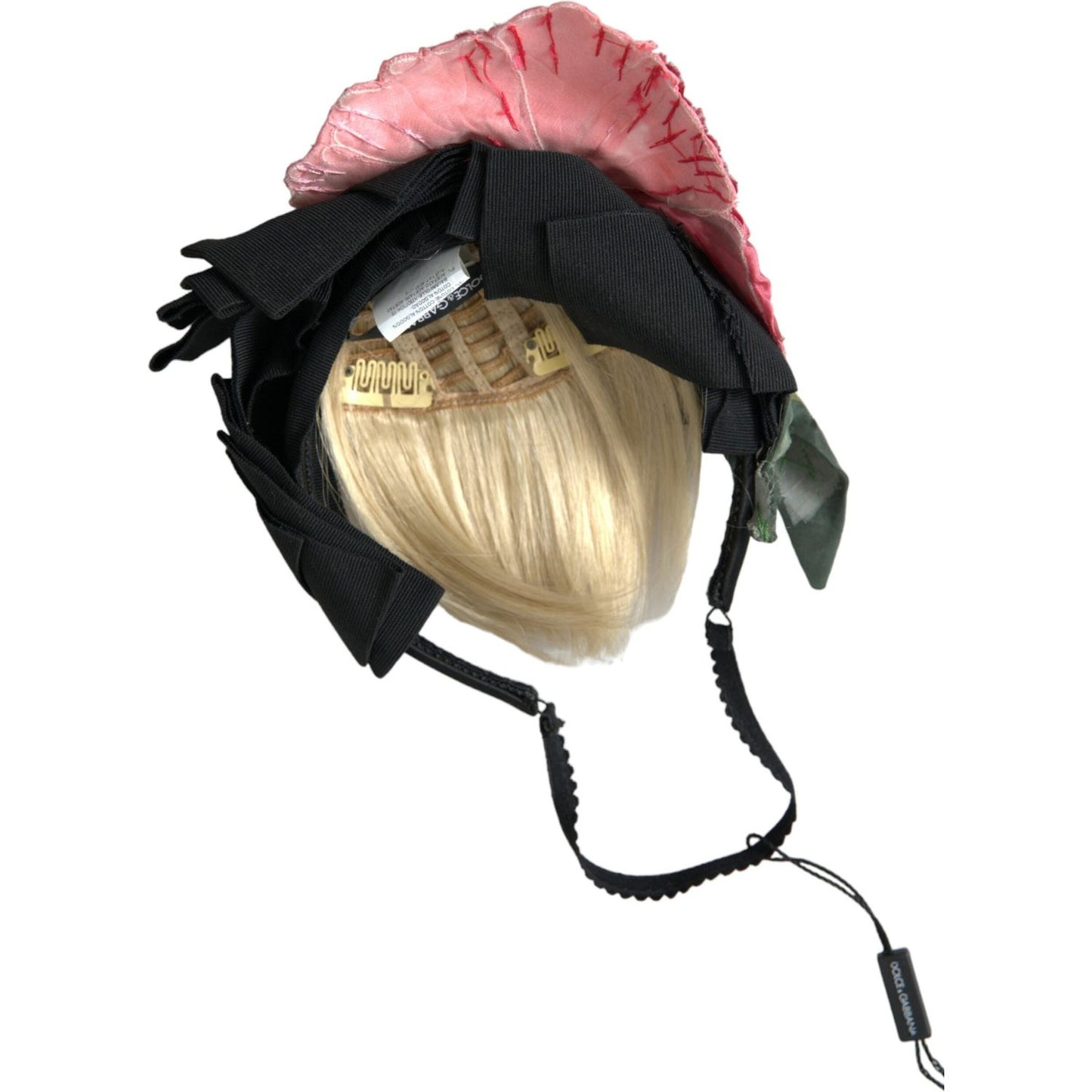 Dolce & Gabbana Black Viscose White Hair Parrucchiera Headband Diadem SMY101420