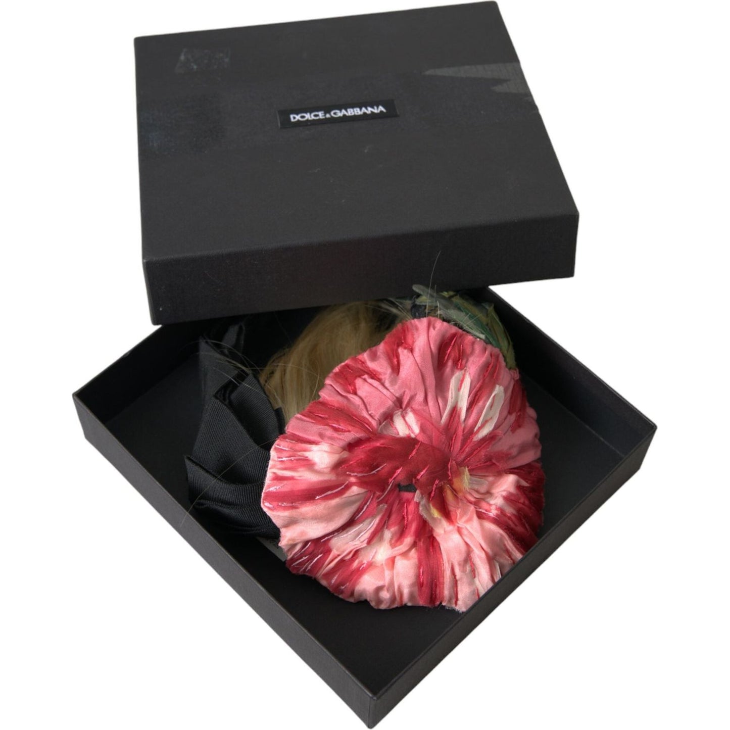 Dolce & Gabbana Black Viscose White Hair Parrucchiera Headband Diadem SMY101420