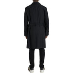 Dolce & Gabbana Black Double Breasted Trench Coat Jacket JKT3857-50