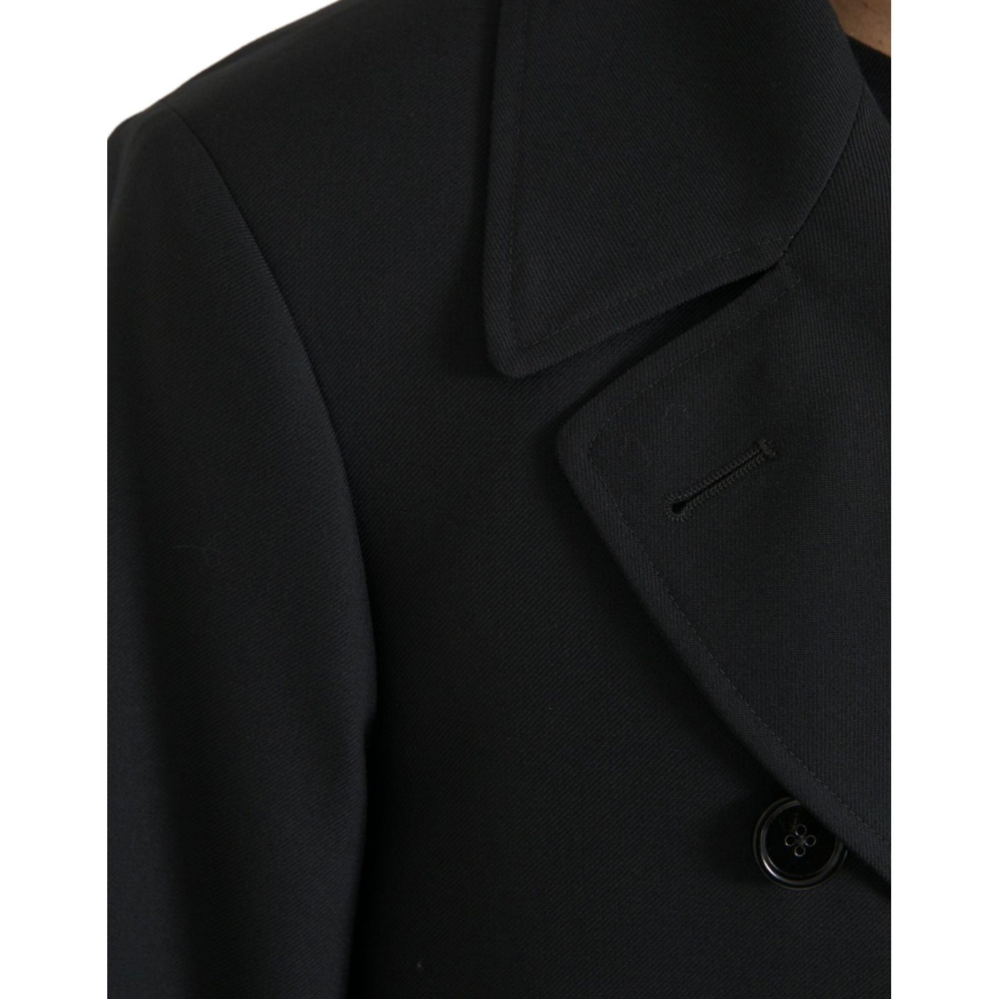 Dolce & Gabbana Black Double Breasted Trench Coat Jacket JKT3857-50