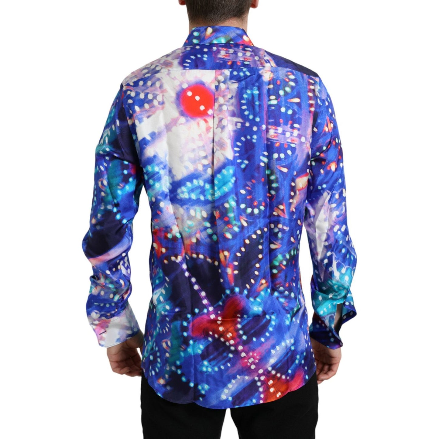 Dolce & Gabbana Purple Luminarie Silk Slim MARTINI Shirt TSH84704-41