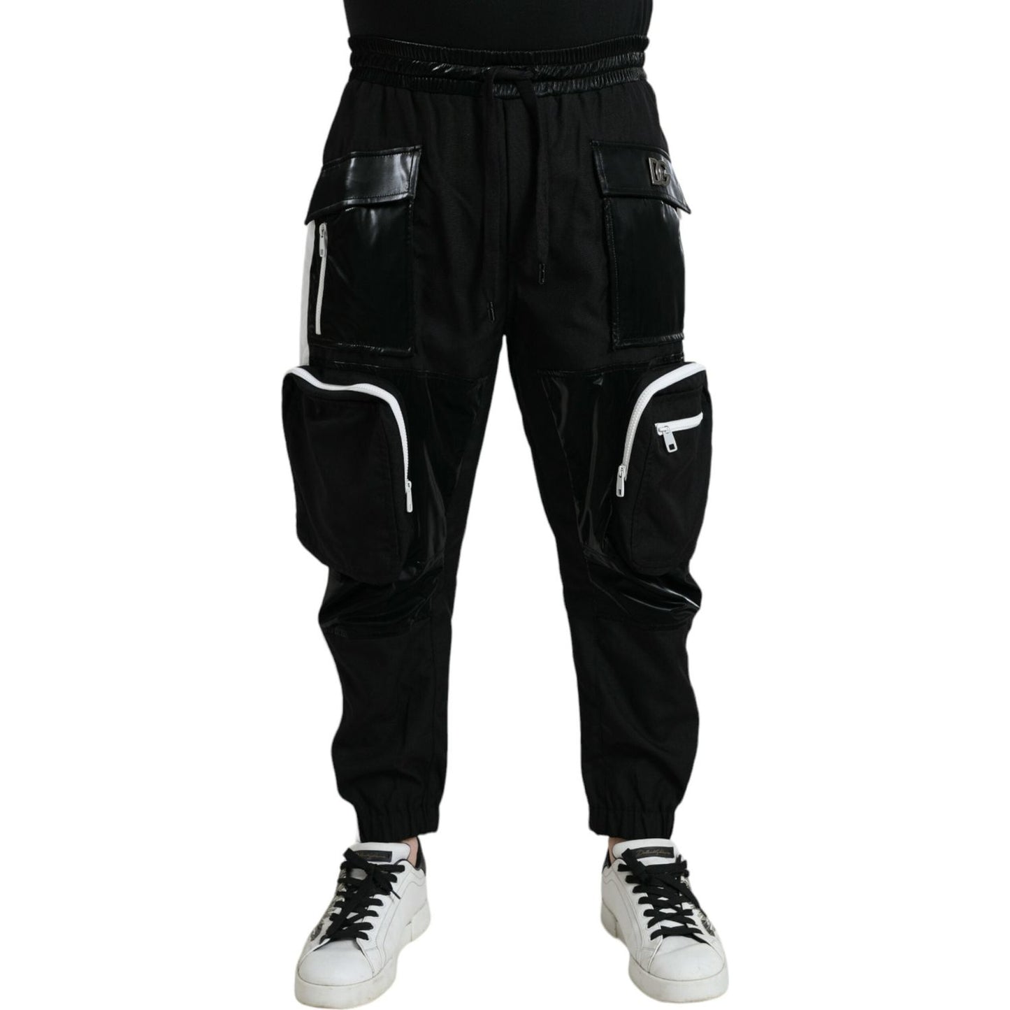 Dolce & Gabbana Black Nylon Cargo Jogger Men Sweatpants Pants PAN75072-48