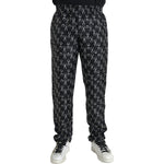 Dolce & Gabbana Black Horseshoe Print Silk Pants PAN75282-48