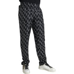 Dolce & Gabbana Black Horseshoe Print Silk Pants PAN75282-48