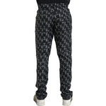 Dolce & Gabbana Black Horseshoe Print Silk Pants PAN75282-48