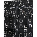 Dolce & Gabbana Black Horseshoe Print Silk Pants PAN75282-48