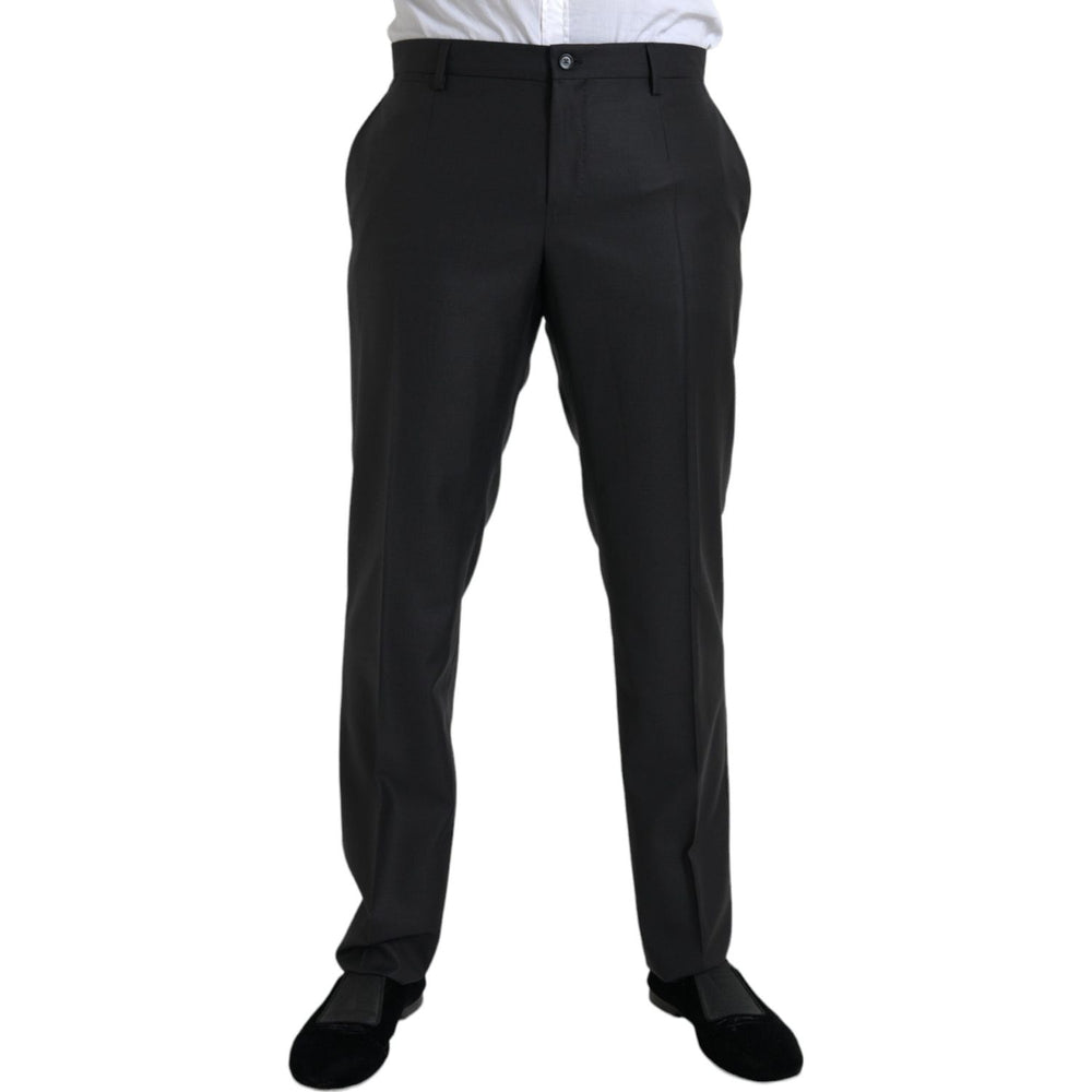 Dolce & Gabbana Black Wool Silk Skinny Dress Pants PAN75326-54